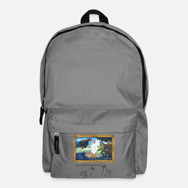 Cluck, that's what I call real art - in English - Backpack - elephant grey