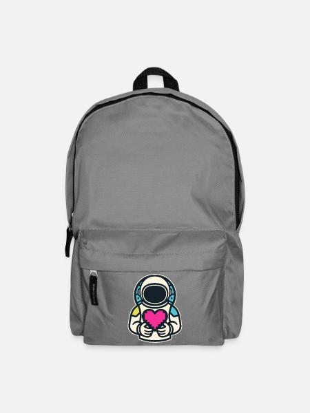 Astronaut mit Pixelherz - Rucksack - Mittelgrau