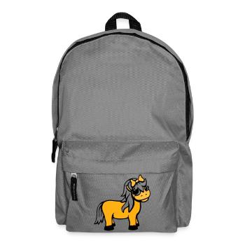 Horse Girl Female Cute Pretty Bow Woman - Backpack - elephant grey - Front