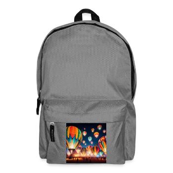 Colorful Night Hot Air Balloons - Backpack - elephant grey - Front