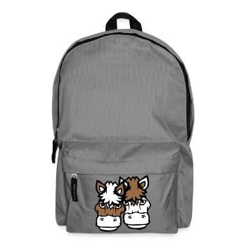 2 Pferde Mann Frau Liebespaar Freunde Liebe Team - Rucksack - Mittelgrau - Vorne