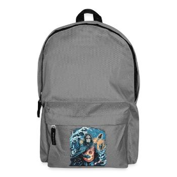 Mystische Ozeanwelle mit geisterhaftem Musiker - Rucksack - Mittelgrau - Vorne