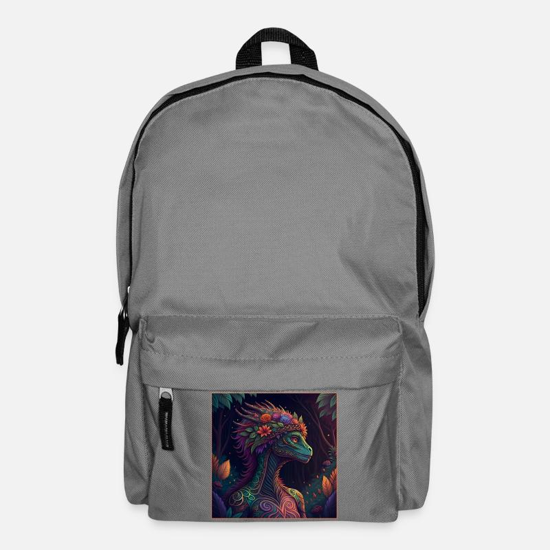 Mythical Jungle Dragon Illustration - Backpack - elephant grey