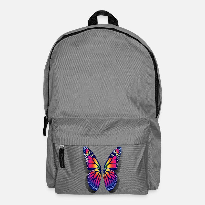 Rainbow Butterfly Wings - Backpack - elephant grey
