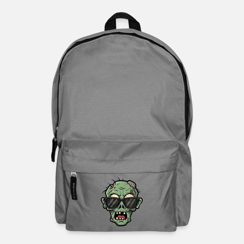 Cartoon scary zombie with sunglasses - Backpack - elephant grey