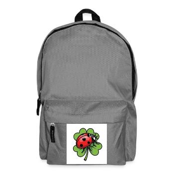 Kleeblatt mit Marienkäfer Design - Rucksack - Mittelgrau - Vorne