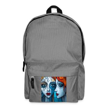 Emotive portraits in colorful wall art - Backpack - elephant grey - Front