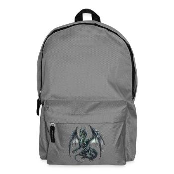 Dragon with shimmering wings and horn - Backpack - elephant grey - Front