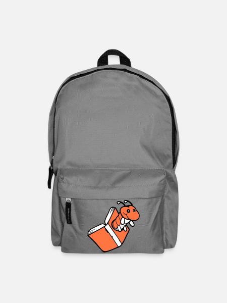 Bücherwurm Raupe Nerd Buch Loch Geek Wurm lesen - Rucksack - Mittelgrau
