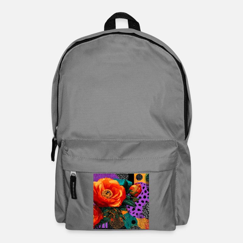 Helle Blumen auf abstraktem Hintergrund - Rucksack - Mittelgrau