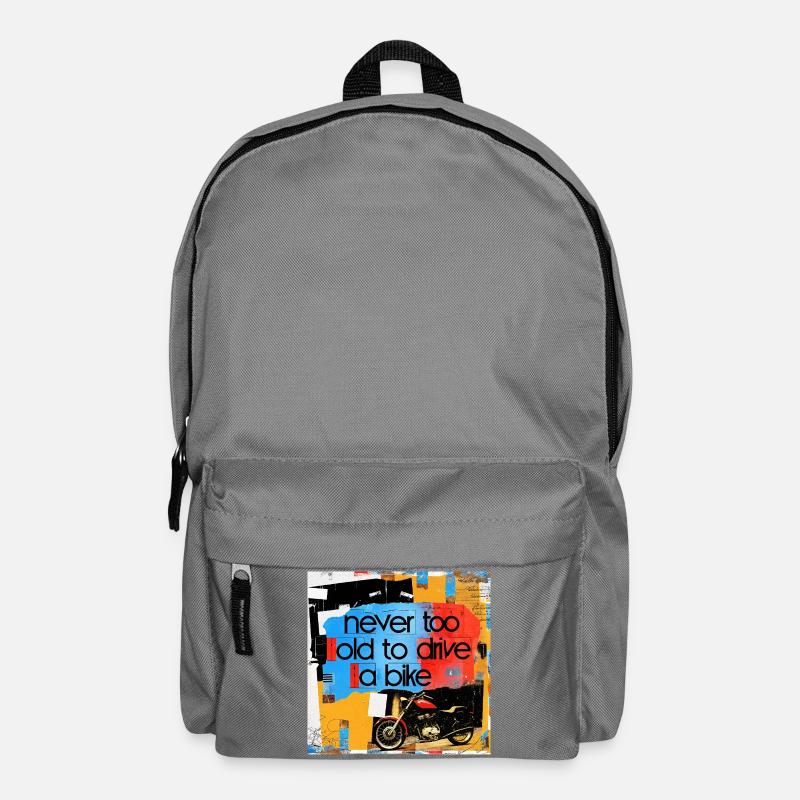 Life motto with motorcycle art - Backpack - elephant grey