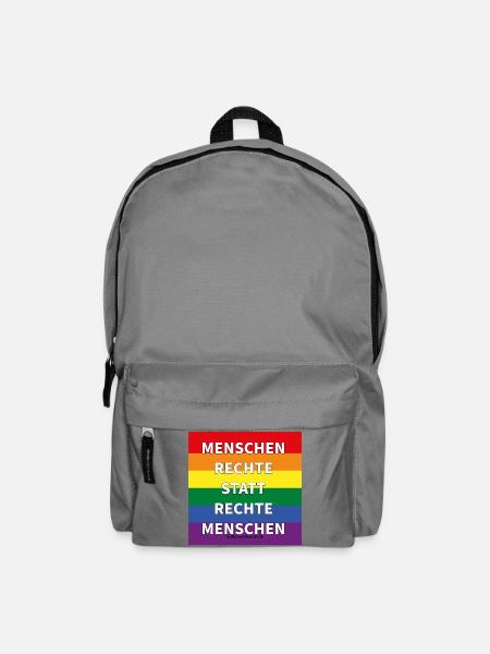 Menschenrechte statt rechte Menschen - Rucksack - Mittelgrau