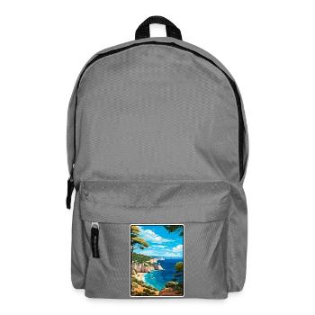Calanques France Affiche de voyage vintage Paysage urbain - Sac à dos - gris éléphant - Devant