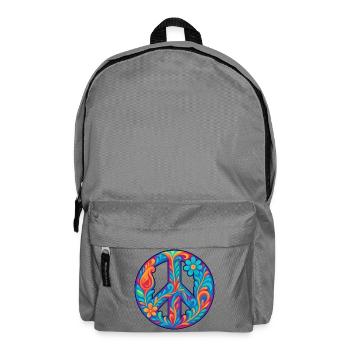 Blumenmuster Friedenssymbol Design - Rucksack - Mittelgrau - Vorne