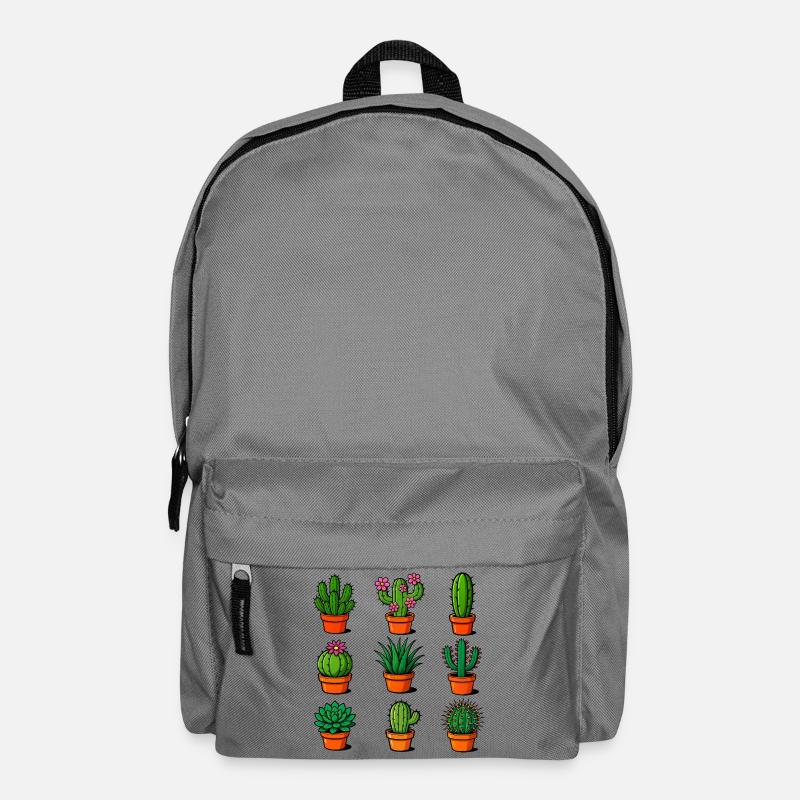 Various cacti in terracotta pots - Backpack - elephant grey