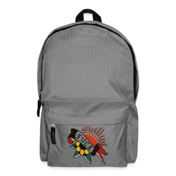 Tattoo Sonne mit Banner – Oldschool Design - Rucksack - Mittelgrau - Vorne