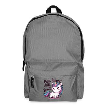 Cute unicorn charm with humor - Backpack - elephant grey - Front