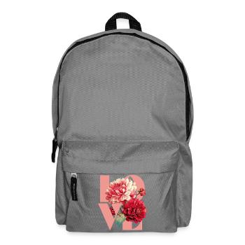Elegantes florales Pfingstrosen-Design - Rucksack - Mittelgrau - Vorne