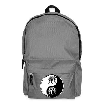 Drachen Yin Yang Schwarz-Weiß-Symbol - Rucksack - Mittelgrau - Vorne