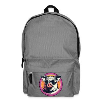 Coolres pig with sunglasses - Backpack - elephant grey - Front