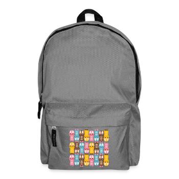 Cute kawaii figure pattern with colorful colors - Backpack - elephant grey - Front
