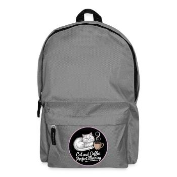 Cat and Coffee Perfect Morning - Backpack - elephant grey - Front