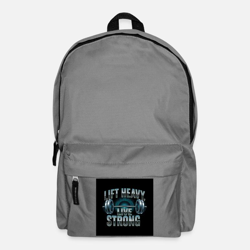 Lift Heavy Live Strong Barbell - Backpack - elephant grey