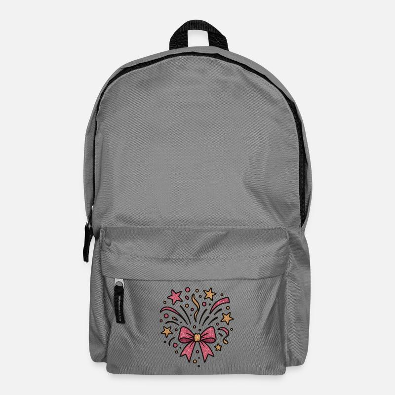 Glitzerfeuerwerk Schleife - Rucksack - Mittelgrau