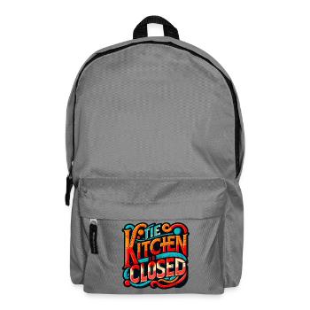 Küche ist geschlossen, Lustiger Restaurant-Spruch, Chefkoch - Rucksack - Mittelgrau - Vorne