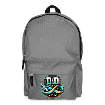 Dad Flight Emblem, Pilot Father  - Backpack - elephant grey - Front
