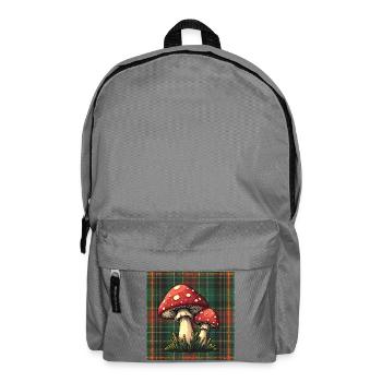 Plaid Mushroom Adventure - Backpack - elephant grey - Front