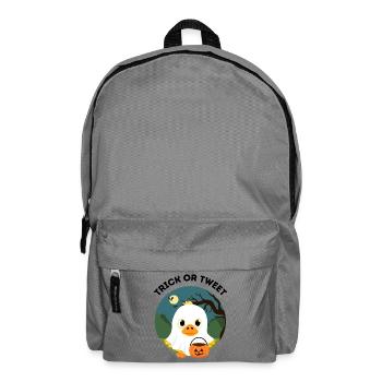 Trick or Tweet – Cute Halloween Duck - Backpack - elephant grey - Front