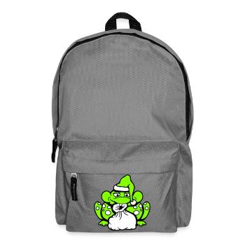 Frosch Weihnachtsmann Weihnachten Mütze Geschenk - Rucksack - Mittelgrau - Vorne