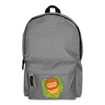 Lionceau joyeux sur gazon fleuri - Sac à dos - gris éléphant - Devant