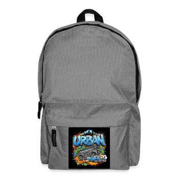 Graffiti urbain avec boombox et voiture - Sac à dos - gris éléphant - Devant