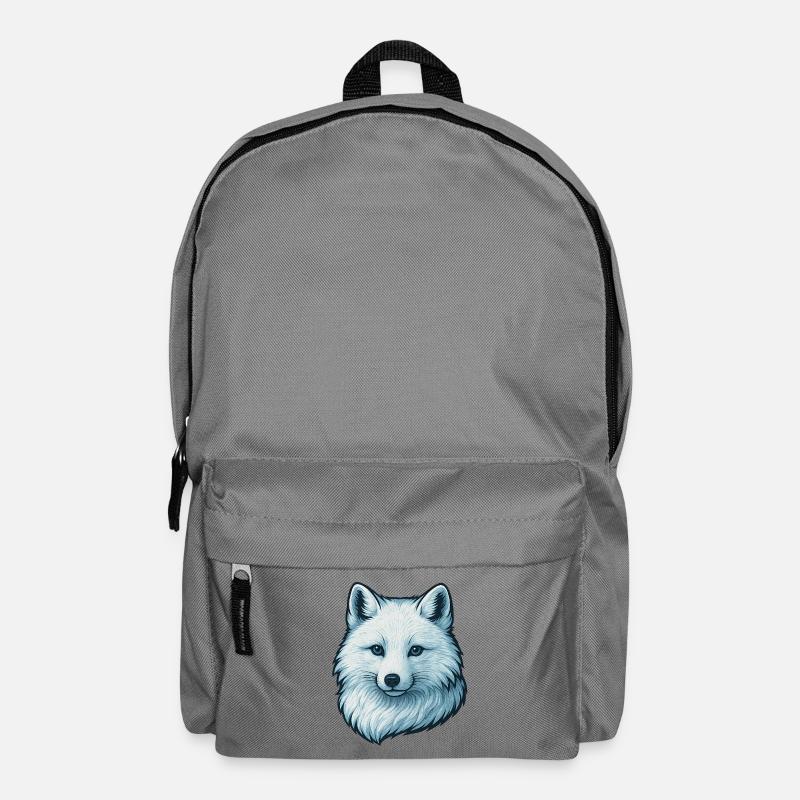 Blue wolf face illustration - Backpack - elephant grey
