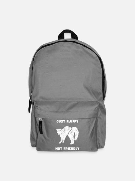 Katzensilhouette Just Fluffy Not Friendly - Rucksack - Mittelgrau