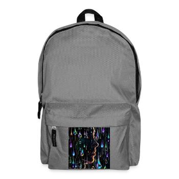Neon Rain Portrait with Droplets - Backpack - elephant grey - Front
