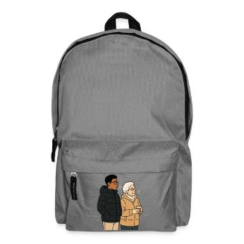 Oma Karin mit dem Enkel - Rucksack - Mittelgrau - Vorne