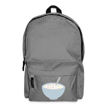Pastel Cereal Bowl Illustration - Backpack - elephant grey - Front