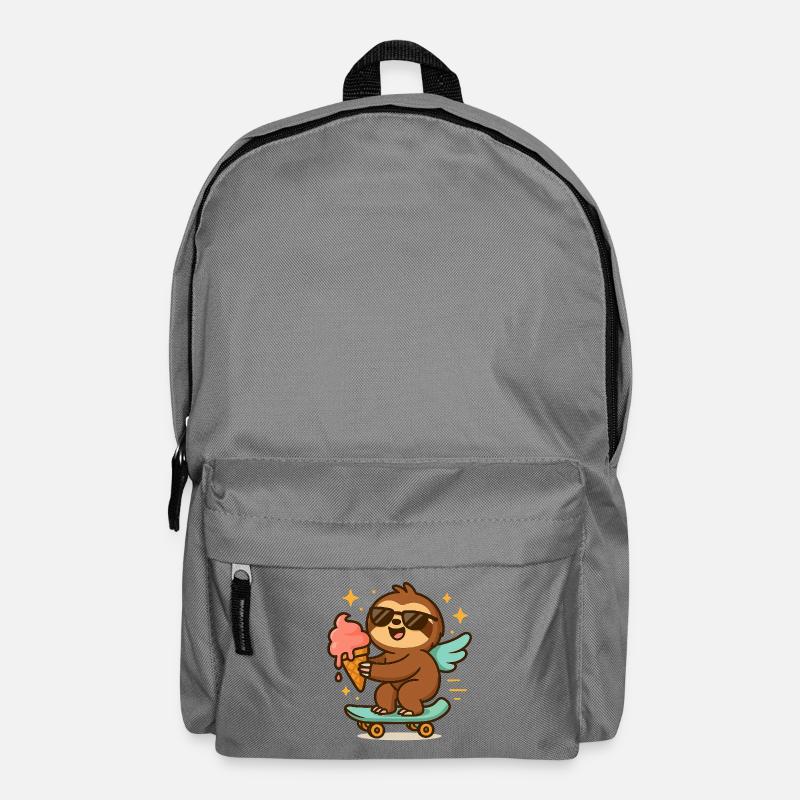 Cool Sloth Skateboard Treat Cone - Backpack - elephant grey