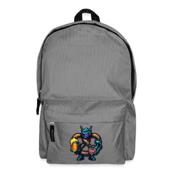 Cyber Pretzel with Beer and Heart Design - Backpack - elephant grey - Front