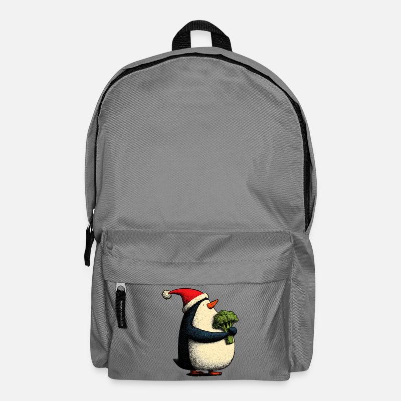 Pingouin de Noël drôle avec brocoli - Sac à dos - gris éléphant