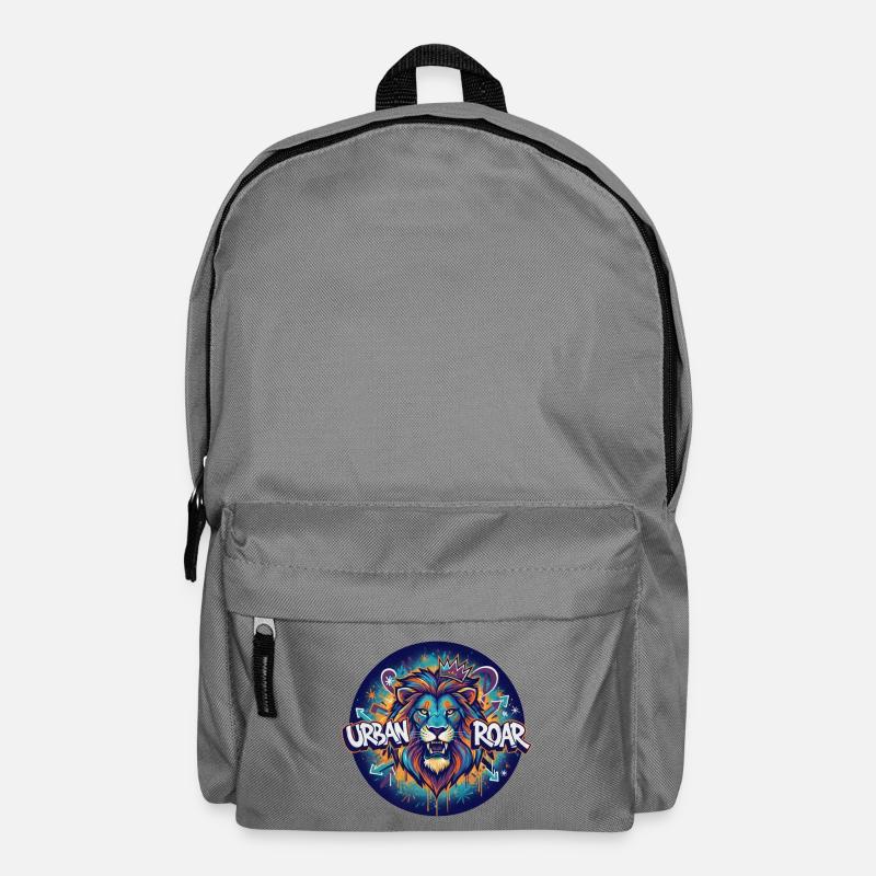 Cercle de graffitis de lion urbain - Sac à dos - gris éléphant