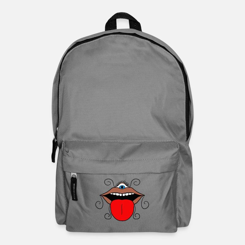 Psychedelic Mouth & Eye - Backpack - elephant grey