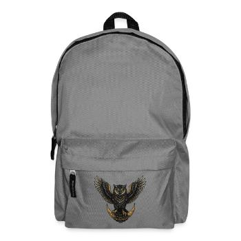 Hibou de la lune – symbole de sagesse et de force - Sac à dos - gris éléphant - Devant