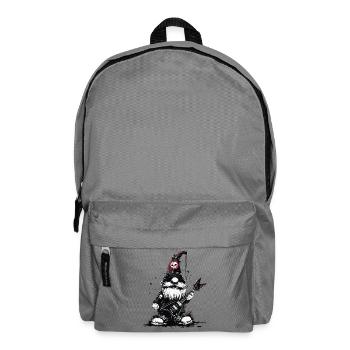 Un rocker nain de jardin joue de la guitare - Sac à dos - gris éléphant - Devant