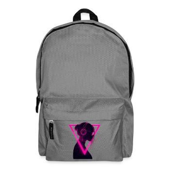 Neon Girl with Headphones - Rave Music Vibes - Backpack - elephant grey - Front