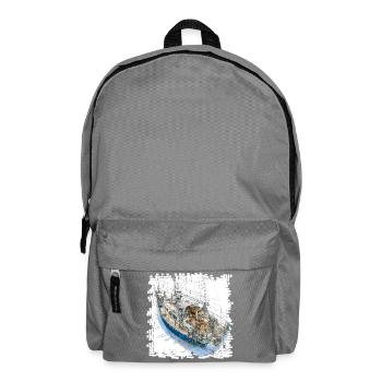 Sailing Yacht Sketches Overlay CAD Design - Backpack - elephant grey - Front
