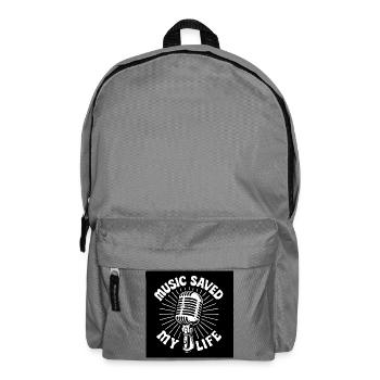 Retro Musik T-Shirt im Vintage-Stil - Rucksack - Mittelgrau - Vorne